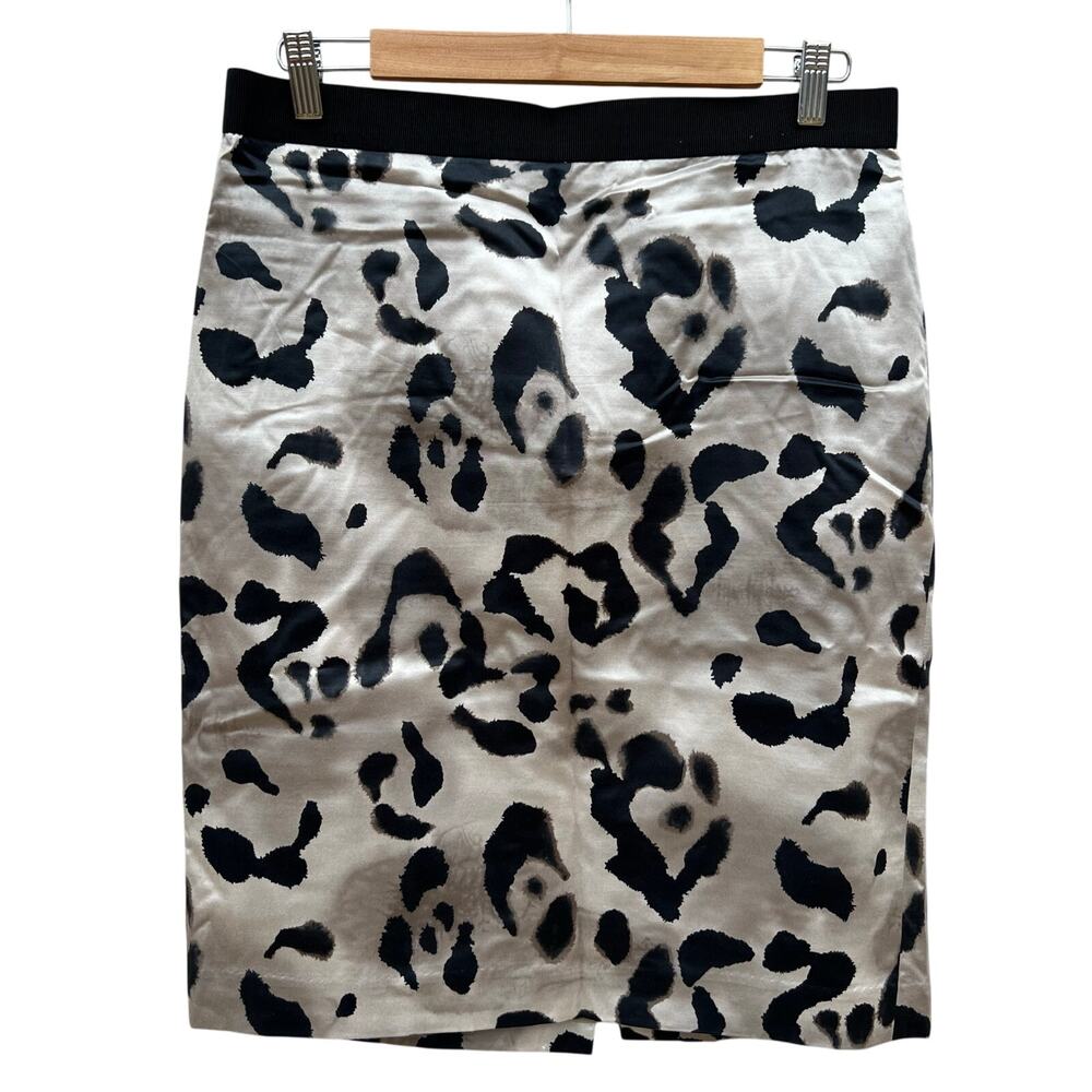 Ann Taylor Black and White Animal Print Pencil Skirt